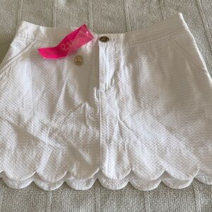 Lilly Pulitzer White Scalloped Skort
